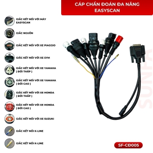 Giắc đa năng cho máy EasyScan đầy đủ các giắc kết nối các dòng xe đời mới