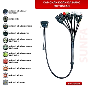 Giắc đa năng cho máy Motoscan đầy đủ các giắc kết nối các dòng xe đời mới