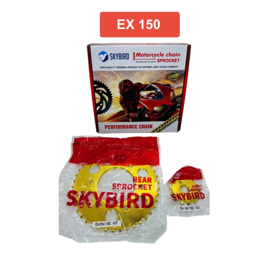 Nhông sên dĩa EXCITER 150 MẠ VÀNG NGUYÊN BỘ CAO CẤP HIỆU SKYBIRD