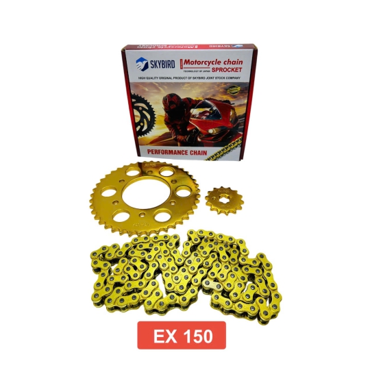 Nhông sên dĩa EXCITER 150 MẠ VÀNG NGUYÊN BỘ CAO CẤP HIỆU SKYBIRD